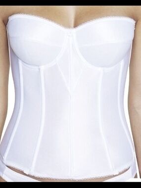 Dominique Juliette - Bridal White Satin Longline Strapless Corset - 36D